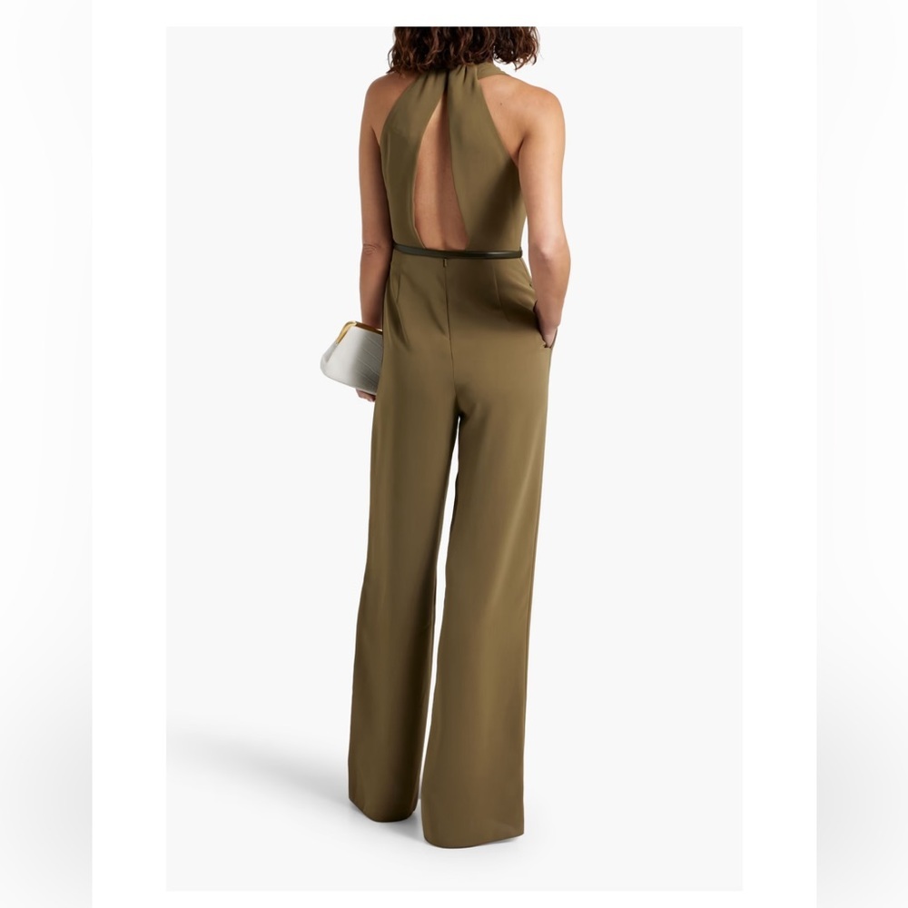MaxMara Olive/Army Green High-Waist Wide-Leg Jumpsuit  | 12 - Picture 2 of 9